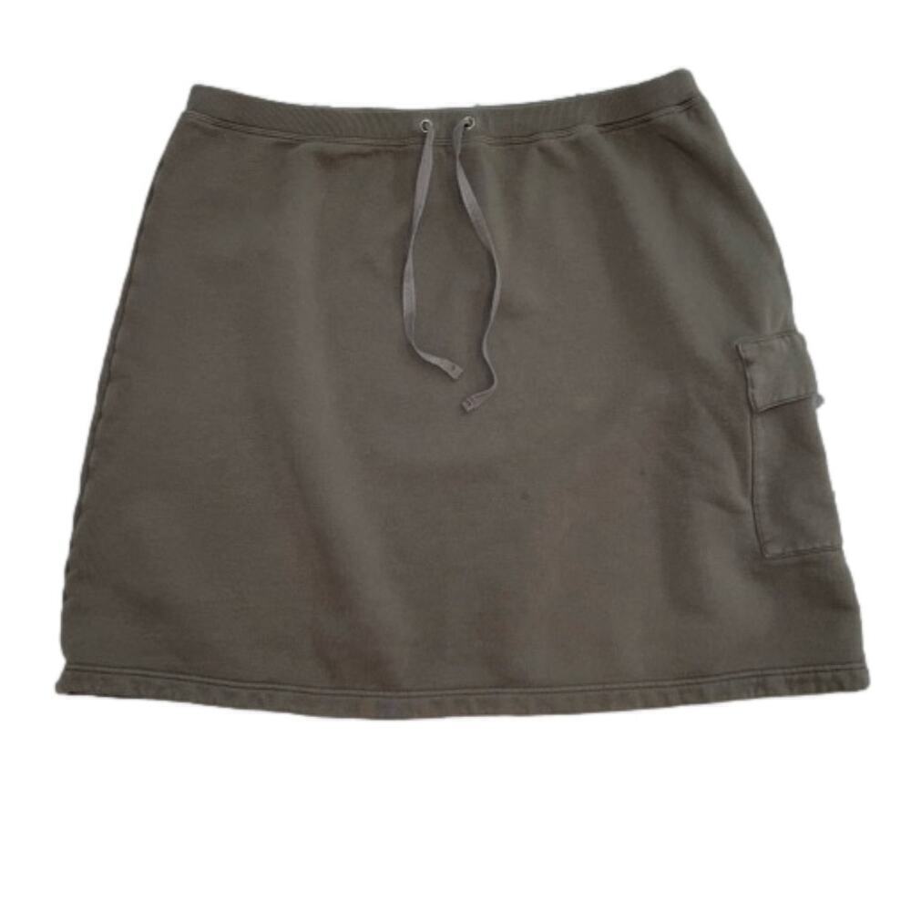 Sundance Mod-O-Doc Collboration mushroom Brown French Terry Mini Skirt Size L
